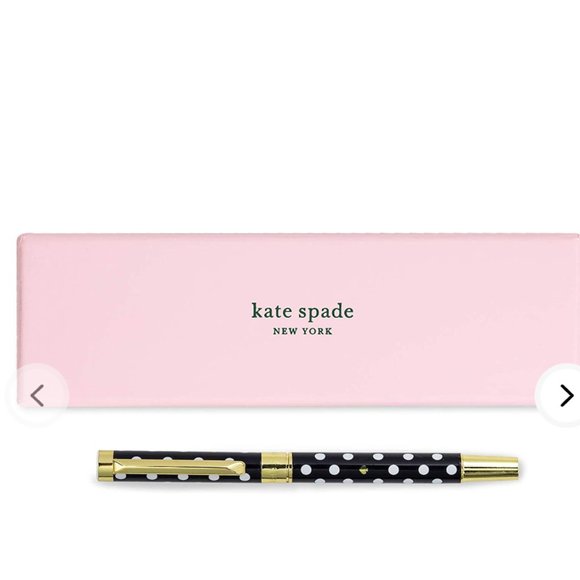 kate spade charming dot ballpoint pen black white polka dot nwt - Picture 1 of 10